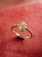 14K Solid Gold Lunaire Opal Ring - CAMELLIA 3.5